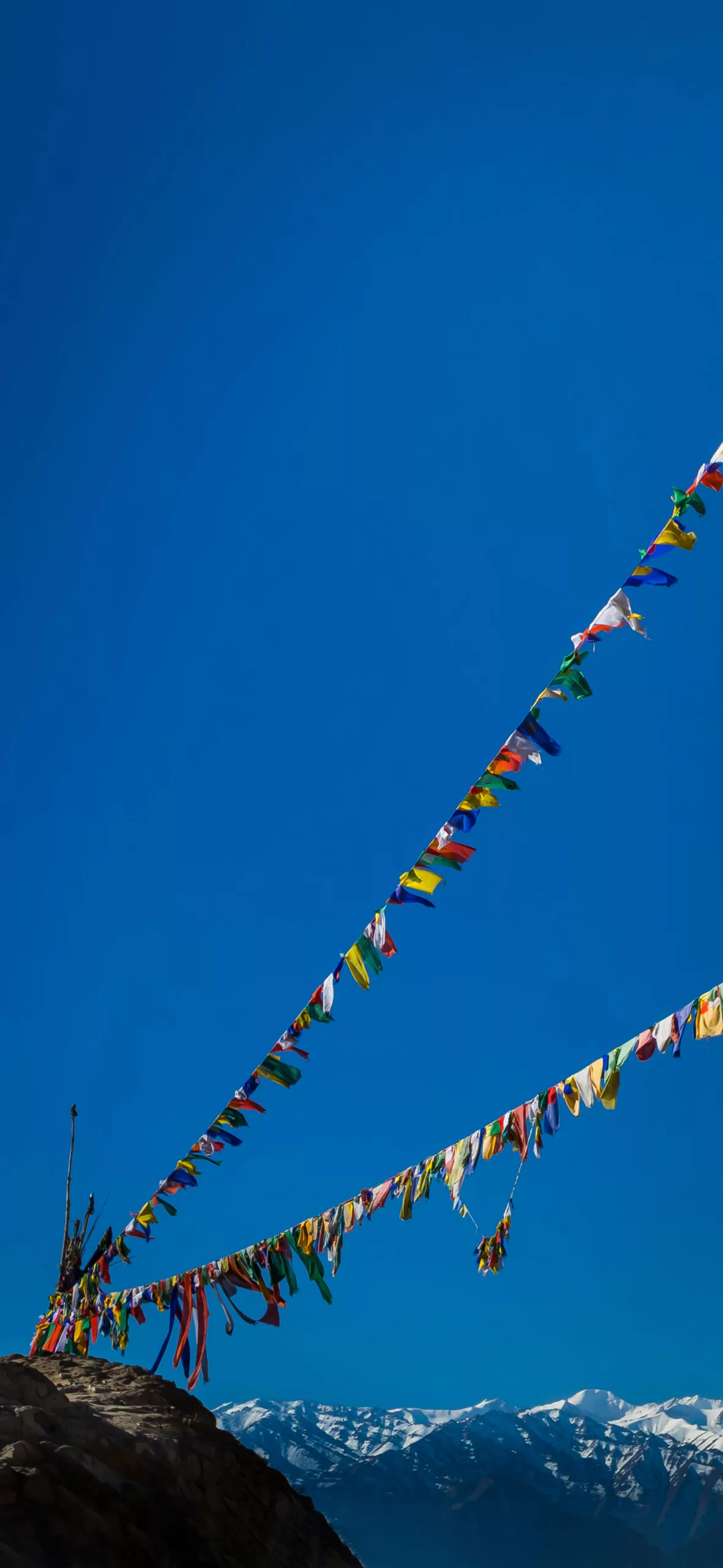 Tibet, Buddhista imazászlók az indiai Himalája felett, Leh, L