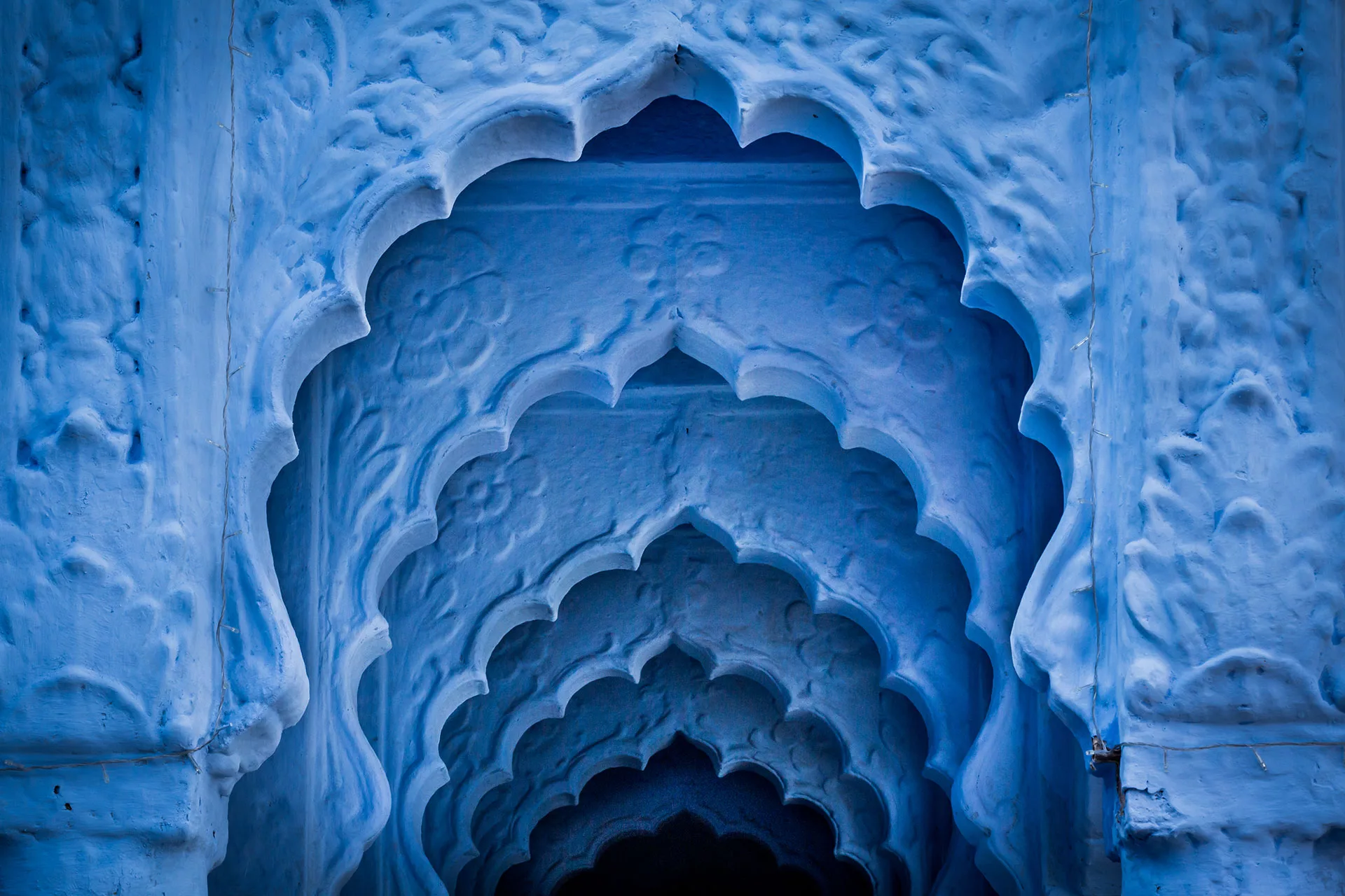 Kék boltívsor Jodhpur városában Rajasthanban Indiában