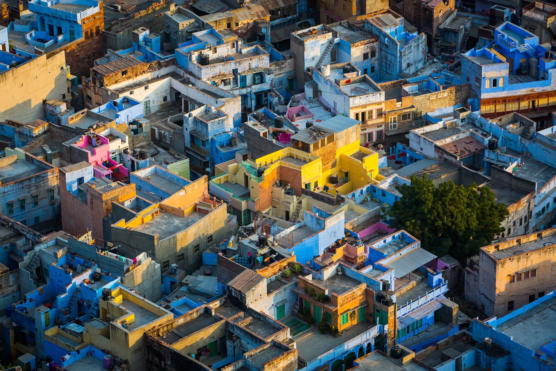 Naplemente Jodhpur városában Rajasthanban Indiában
