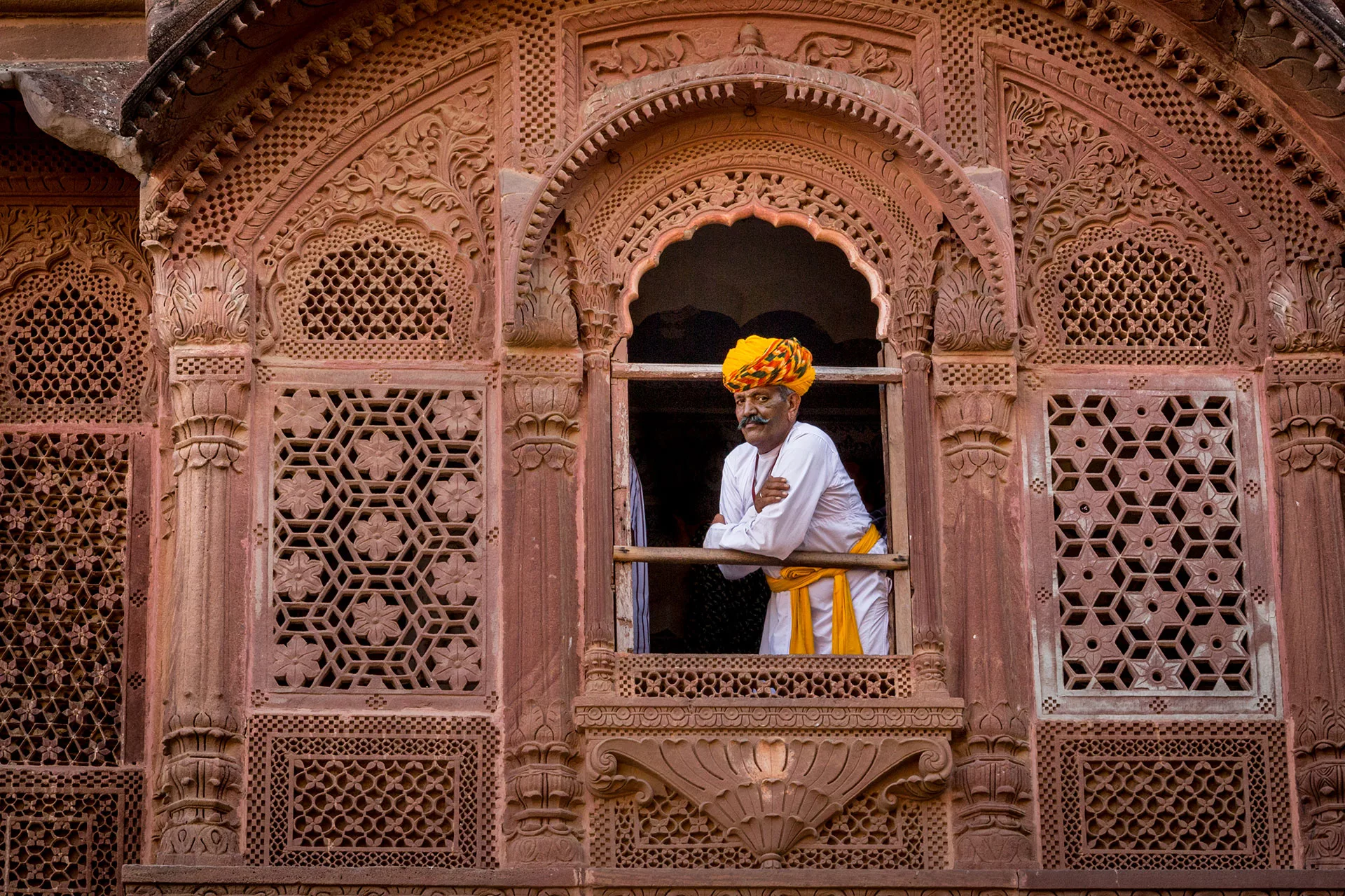 A Meranghar Fort őre Jodhpur városában Rajasthanban Indiába