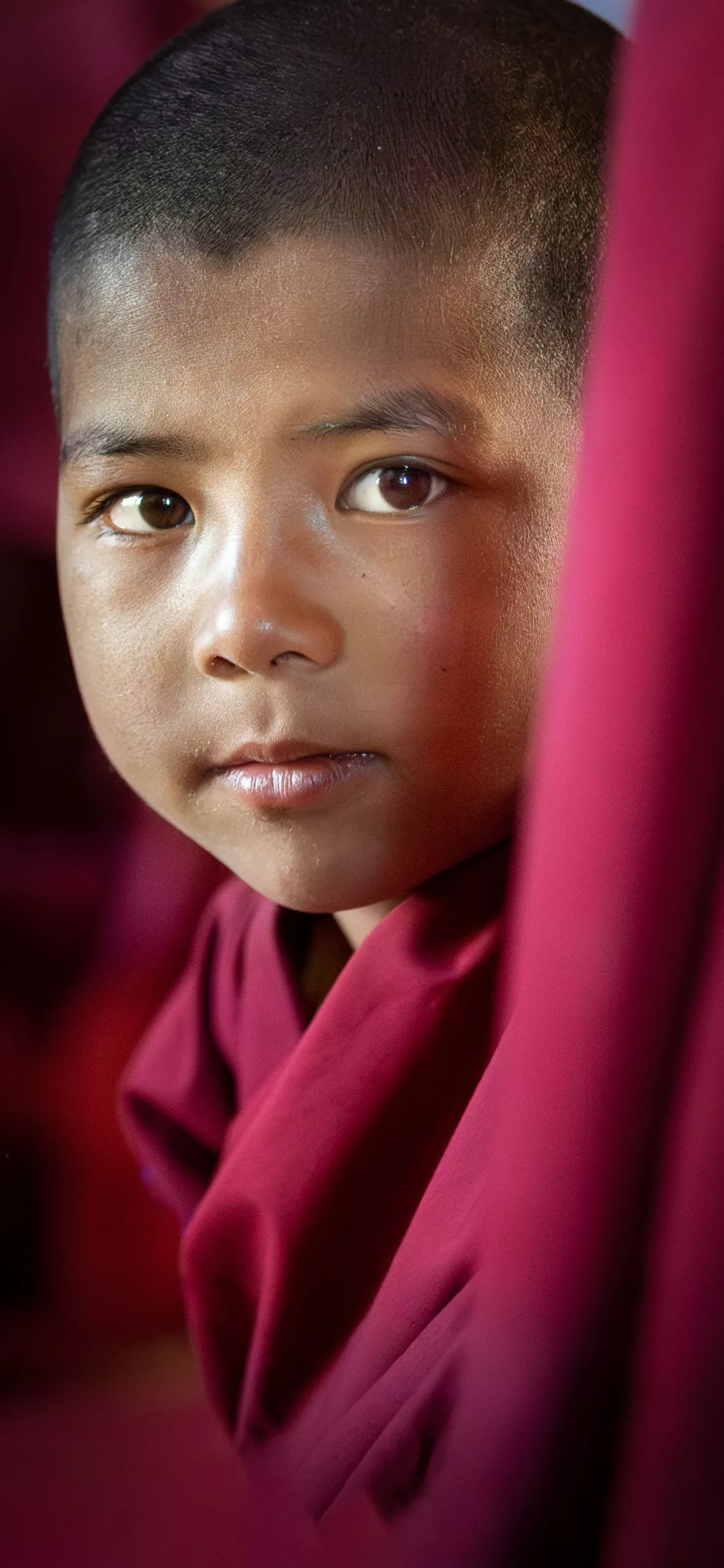 Tibeti buddhista novícius Diskit kolostorában Ladakhban Indiá