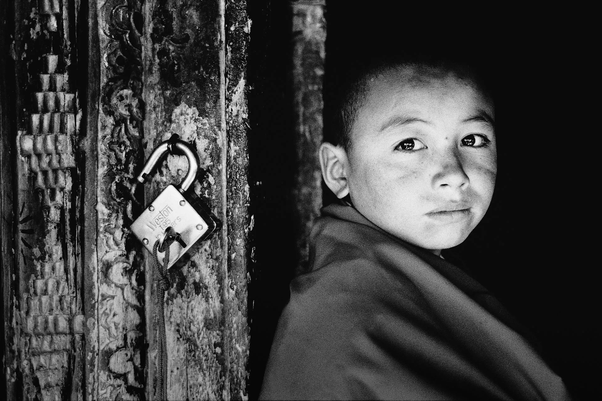 Ladakh, India, Tibet, Thikse kolostor, novícius