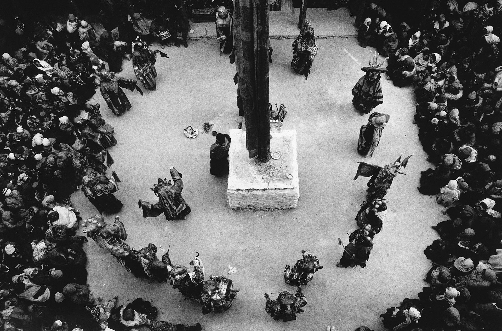 Ladakh, India, Tibet, Thikse kolostor, rituális maszk tánc, ch