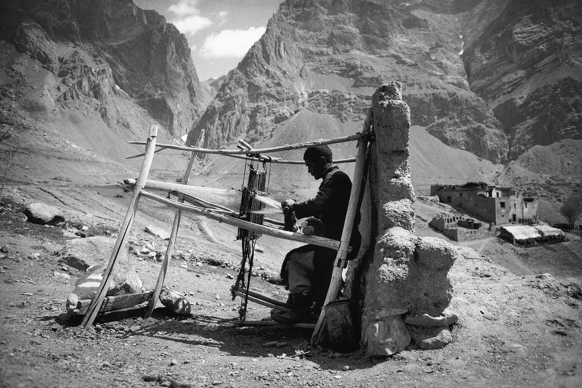 Ladakh, India, Tibet, Lingshed, szövőszék